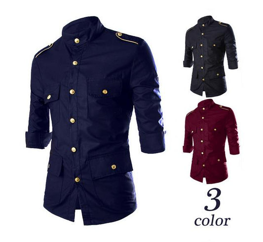 Military Style Slim Fit Shirt