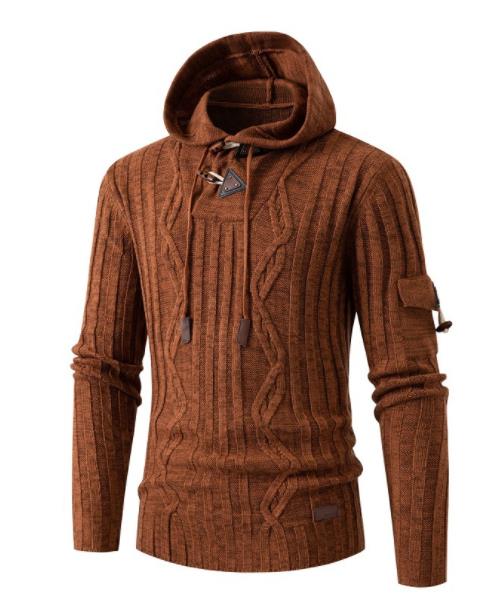 Hooded Sweater with Leather buckles