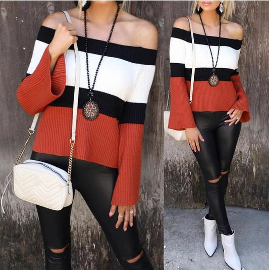 Sexy Low-neck knit pullover