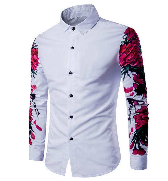 Men's Digital Printed Sleeves Shirt - Slim Fit