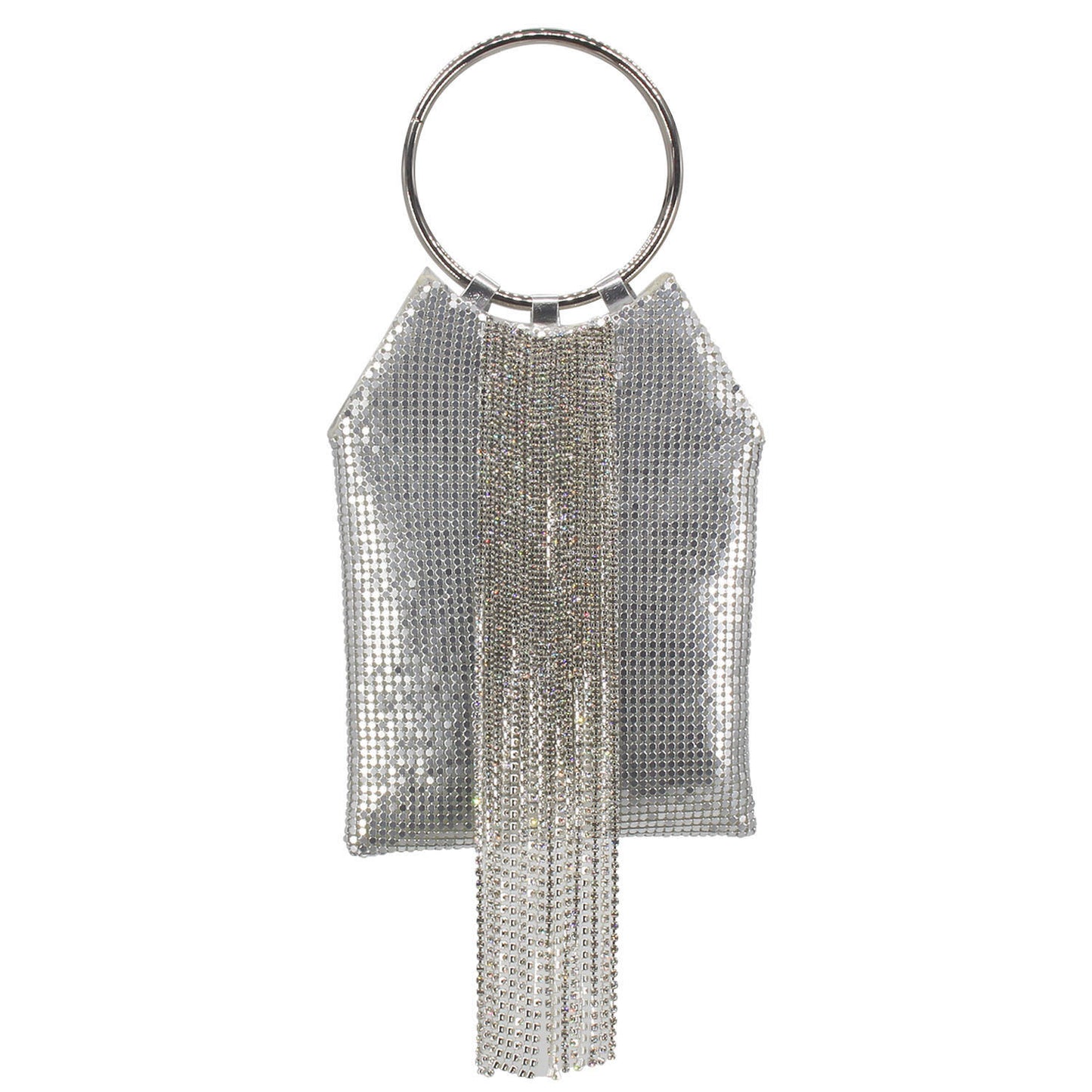 Fashion Solid Color Tassel Square Magnetic Buckle Evening Bag