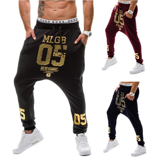 Men's Casual Low-crotch Sports Pants - Slim Leg