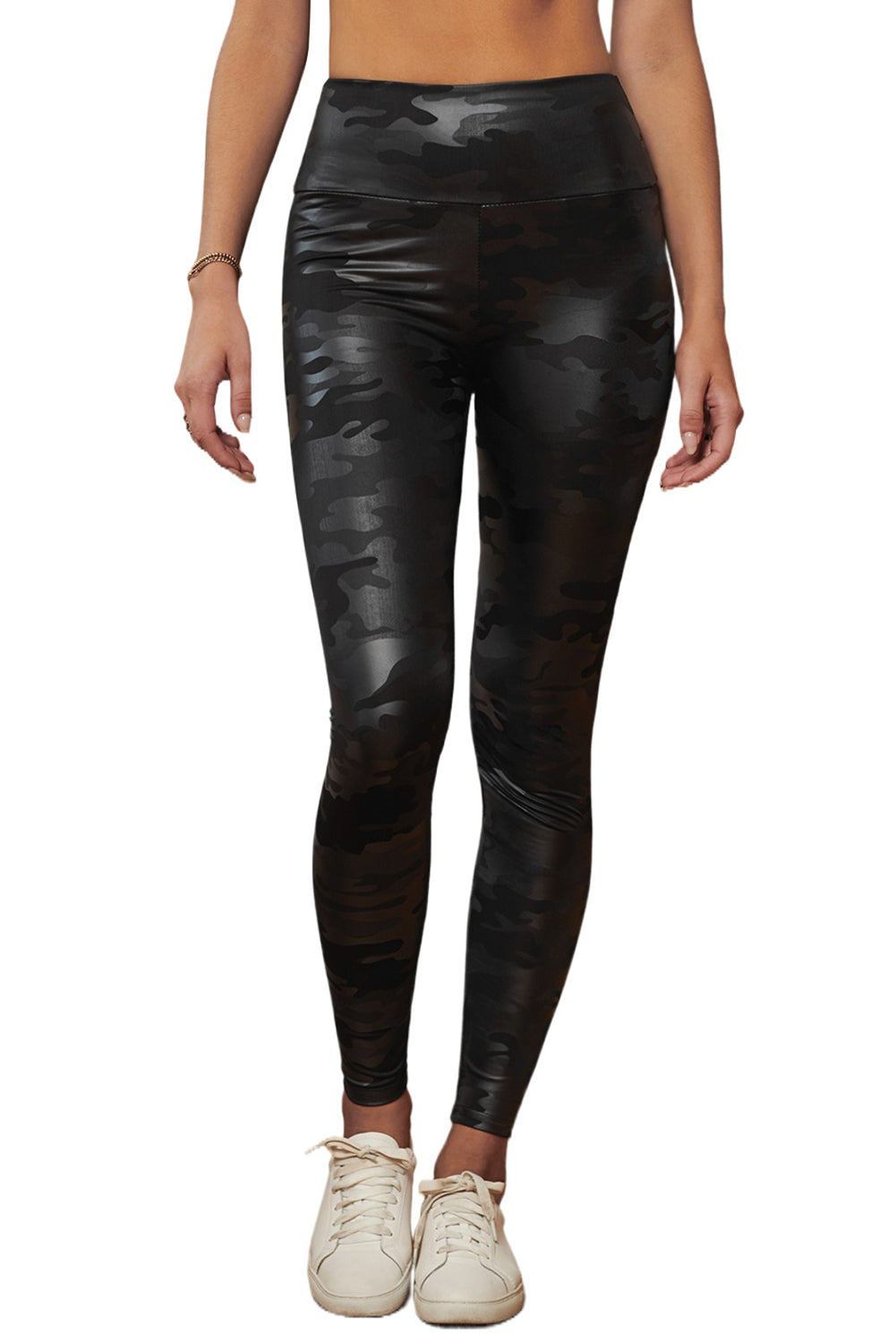 Black High Waist Camo Leggings