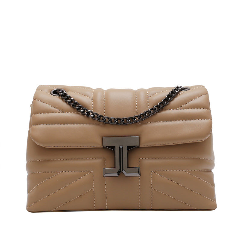 Fashion Solid Color Square Magnetic Buckle Crossbody Bag