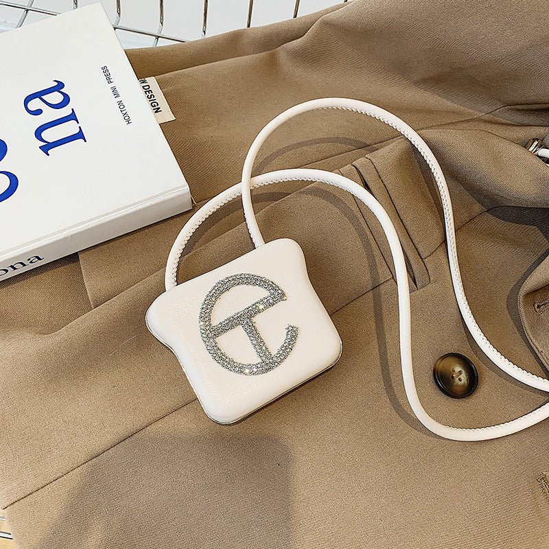 Fashion Solid Color Square Lock clasp Crossbody Bag