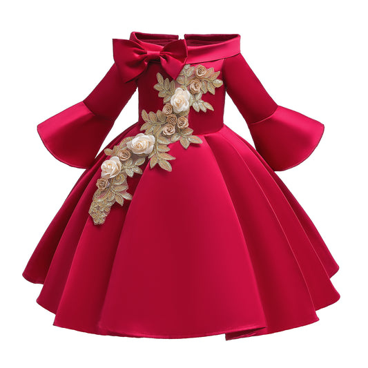 Girl's satin flower girl dress