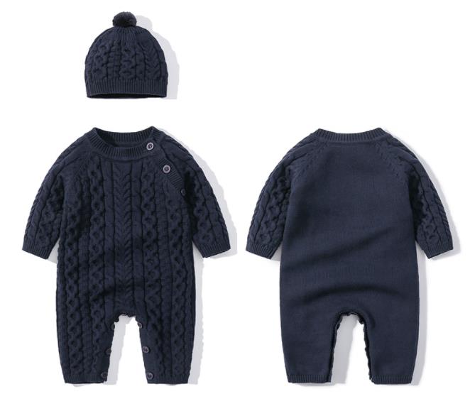 Cable Stitch Romper with matching cap