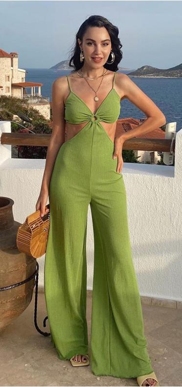 Halter Style Wide Leg Jumpsuit