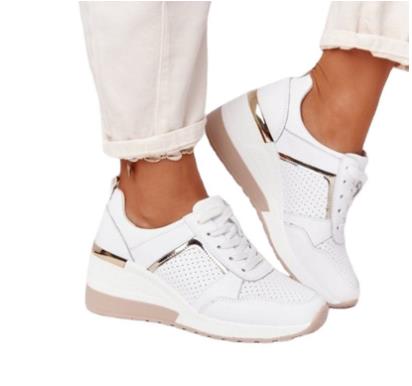 Cross Lacing muffin bottom walking casual sneakers