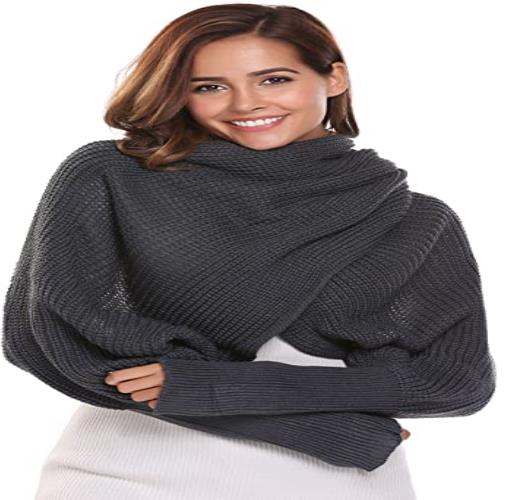 V-shaped cross herringbone neck off shoulder knitted sexy Pullover Sweater scarf