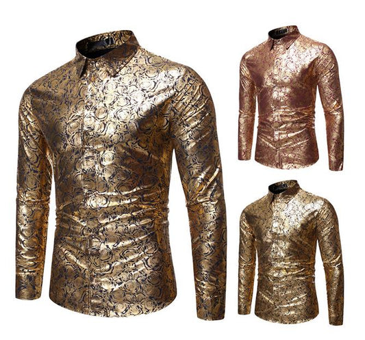 Gold Lame' Shirt - Slim Fit