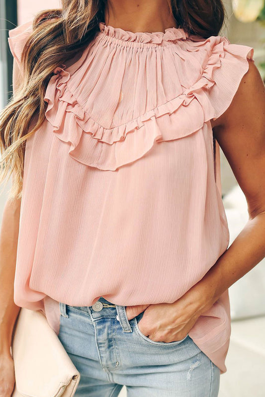 Ruffled Sleeveless Top