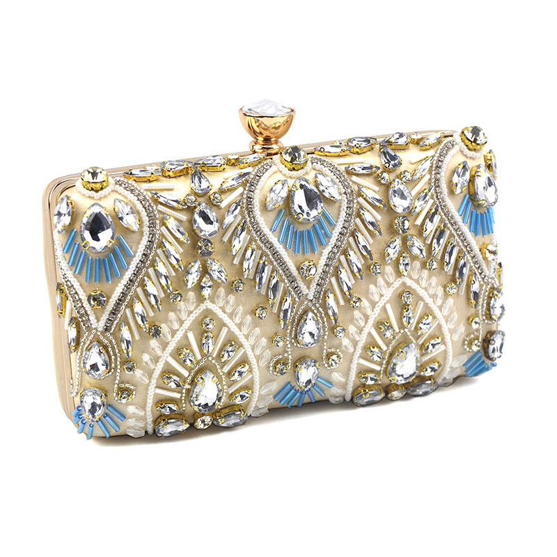 Fashion Geometric Rhinestone Square Lock clasp Evening Bag