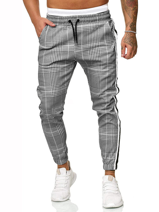 Slim-fit Tartan Printed Trousers