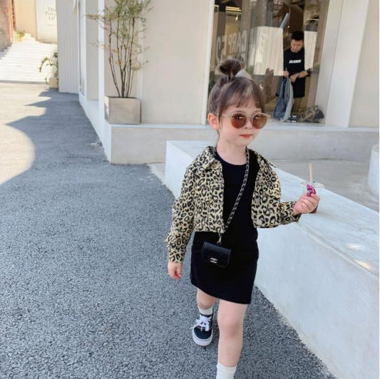 Leopard Print Jacket with Black Dress