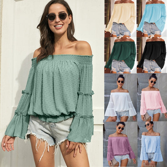 Flared Sleeved, Off-the-shoulder Loose Top
