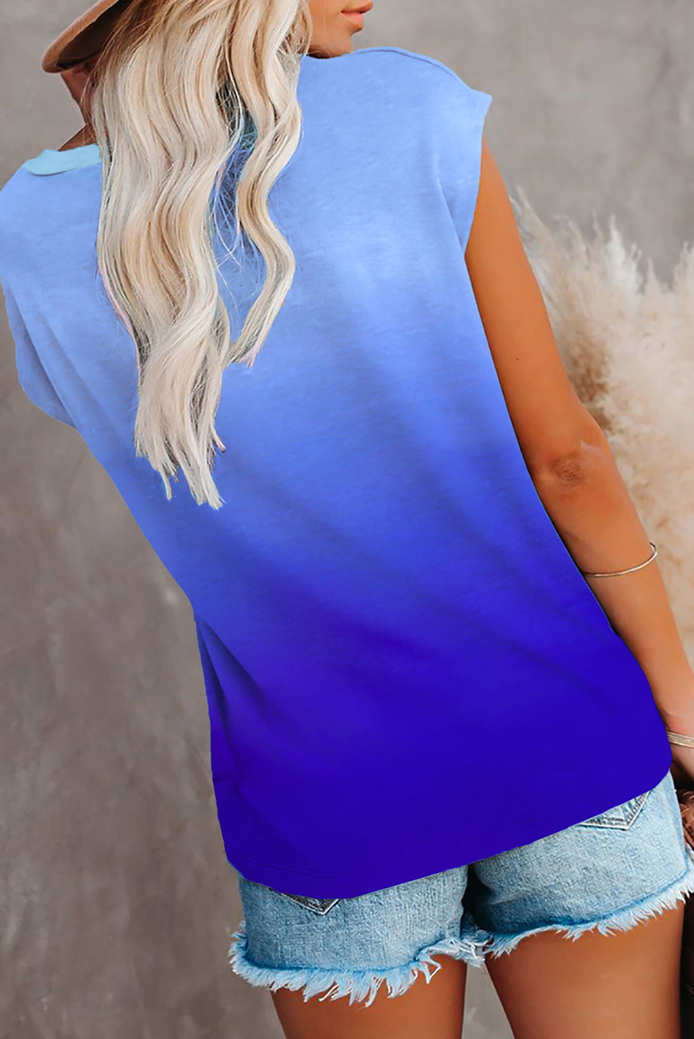 Blue Gradient T-Shirt with Pocket