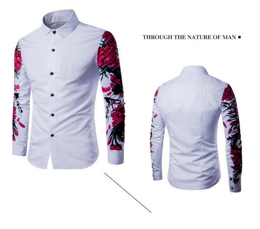 Men's Digital Printed Sleeves Shirt - Slim Fit