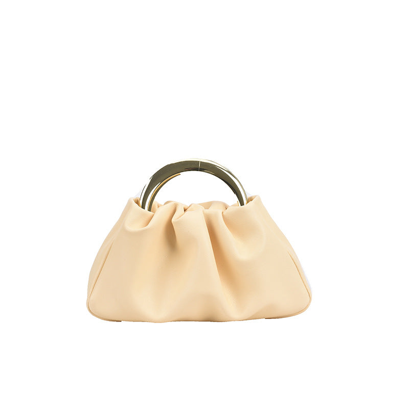 Ruched Purse with gold handles - Small