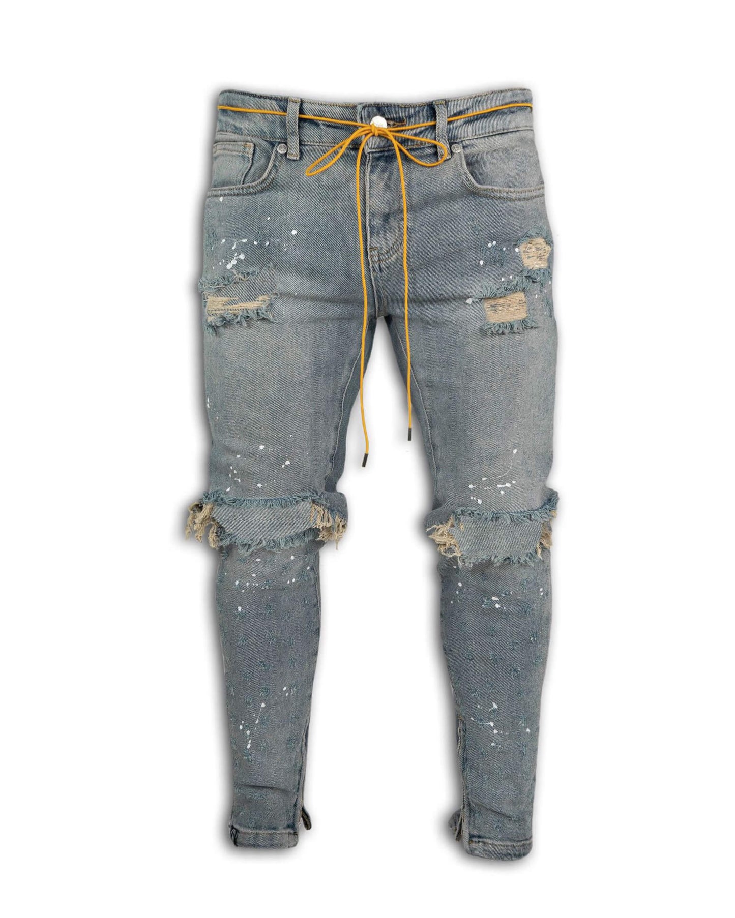 Men's Slim-fit Ripped Painted Skinny Jeans