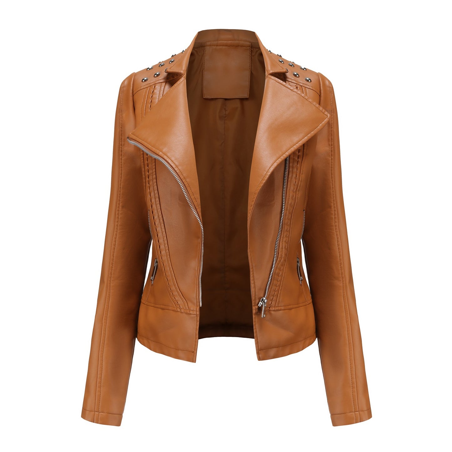 Women's Vegan Leather Moto Style Jacket