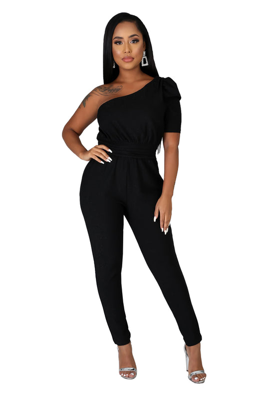 Black One Shoulder Jumpsuit