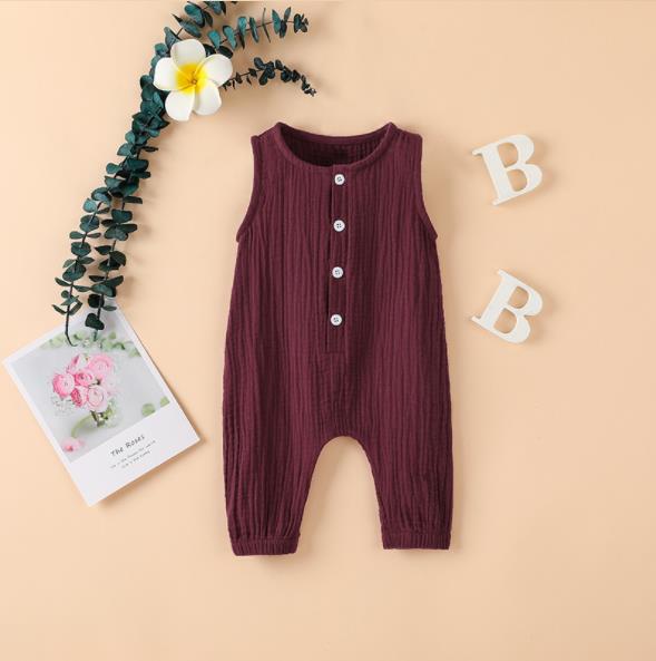 Summer cotton linen 7-color one-piece Khaki sleeveless