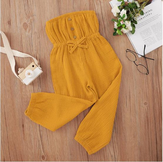 Yellow sleeveless jumpsuit