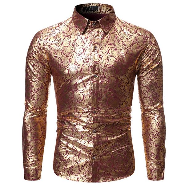 Gold Lame' Shirt - Slim Fit