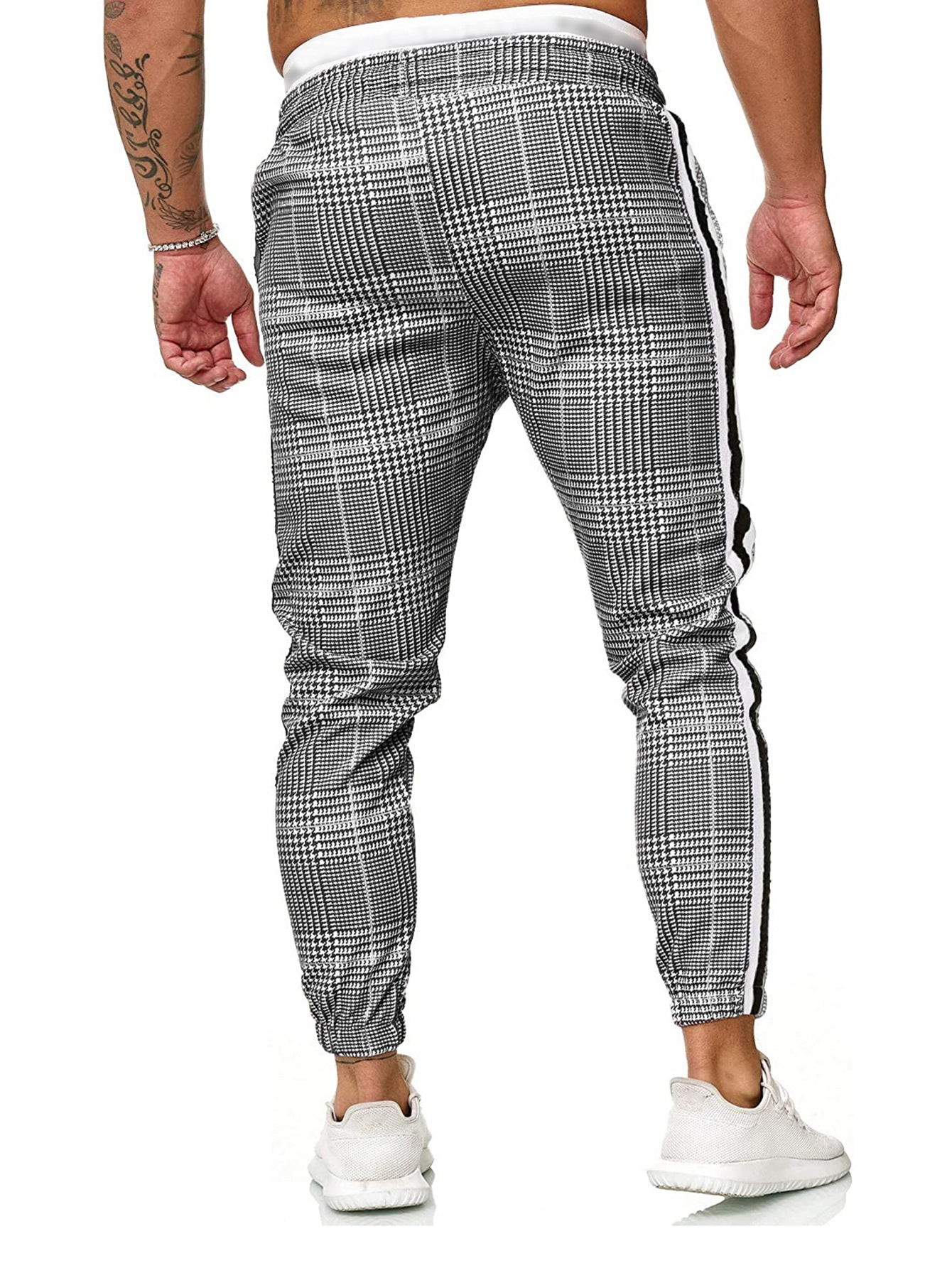 Slim-fit Tartan Printed Trousers