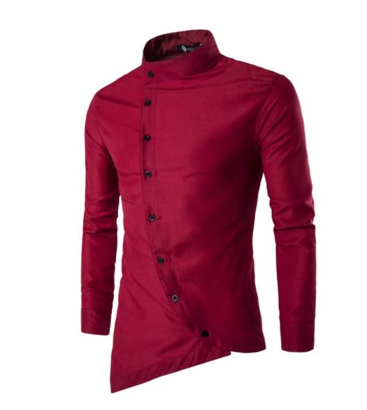 Men's Asymmetric Button Front Shirt