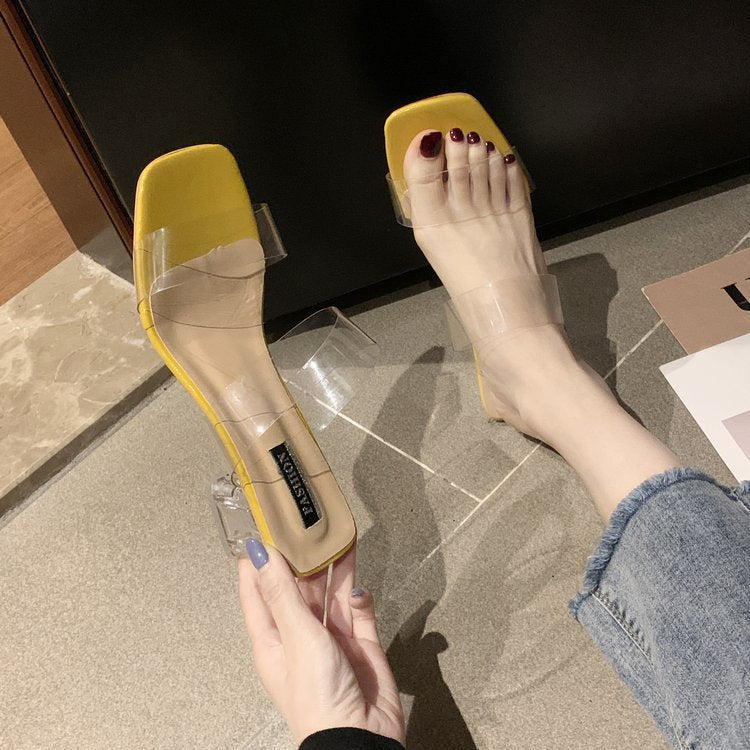 Transparent Sandals with Transparent Heel