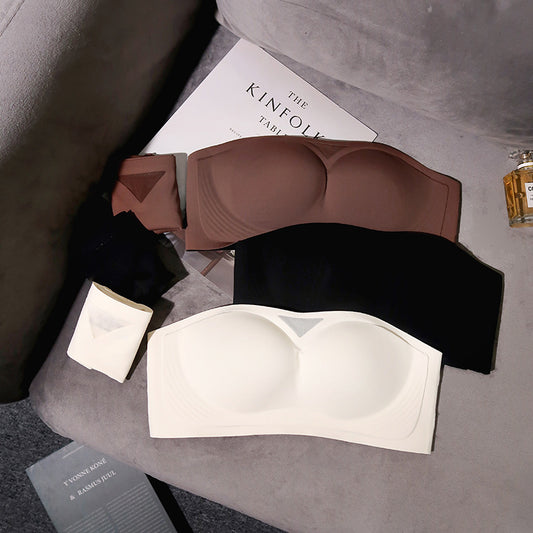 Strapless underwear women's small chest gathered non-slip tube top invisible bra no steel ring chest stickers thin seamless wrap chest