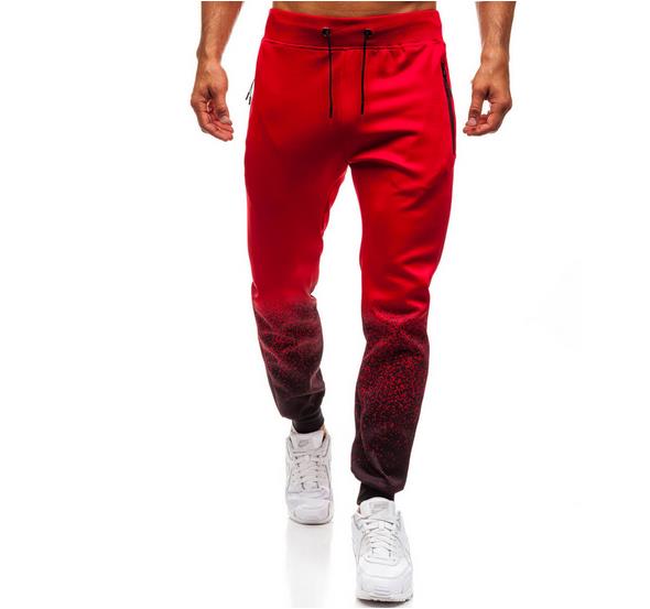 Men's new slim 3D gradient casual sports trousers