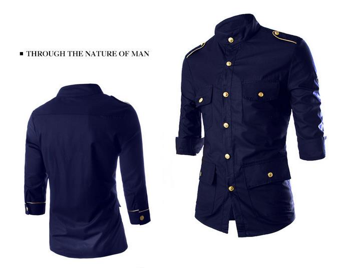 Military Style Slim Fit Shirt