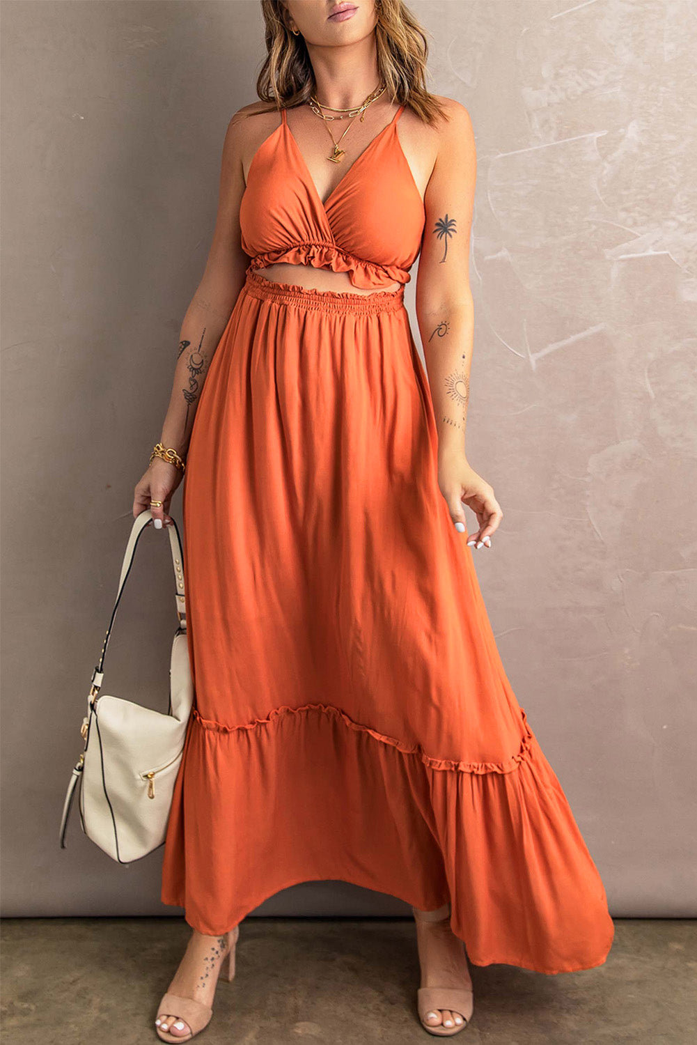 Ruffled Spaghetti Strap Dress