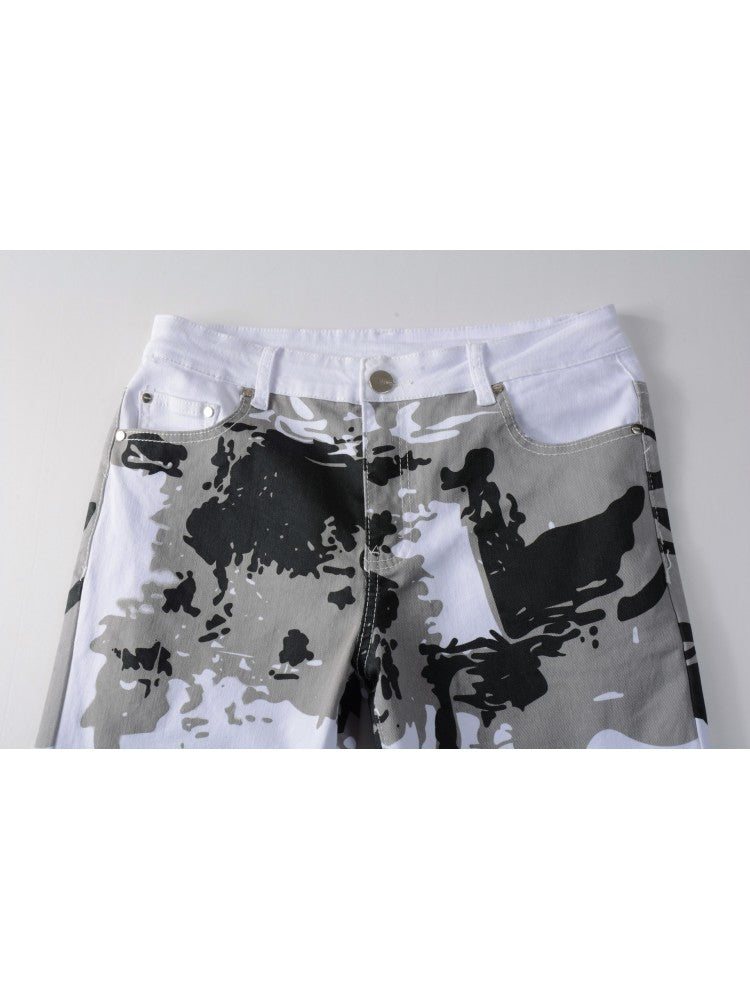 Splattered White Jeans