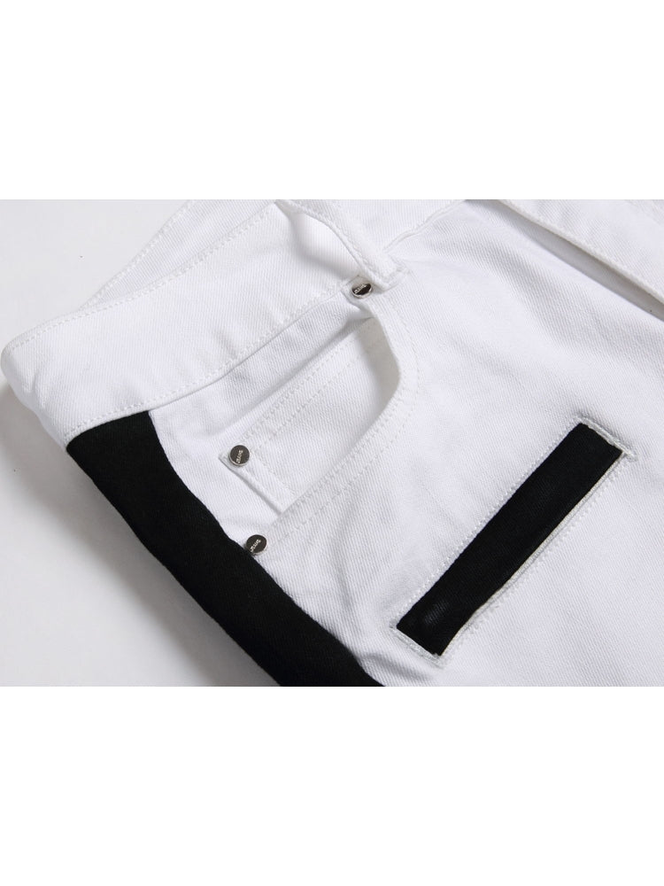 White Jeans With Stripes