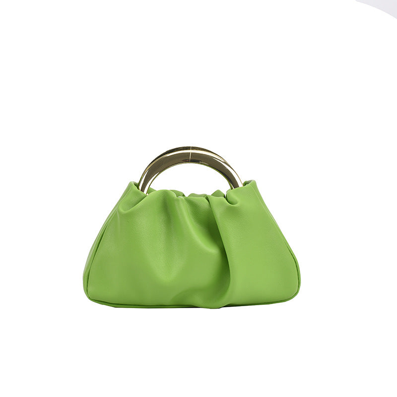 Ruched Purse with gold handles - Small