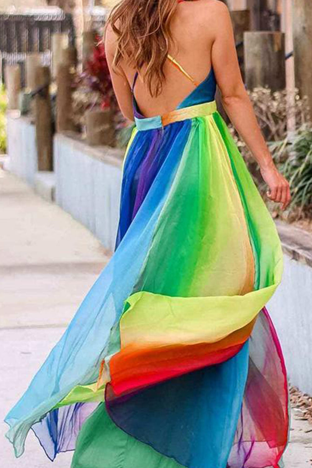 Multicolor Sugar Plum Striped Maxi Dress