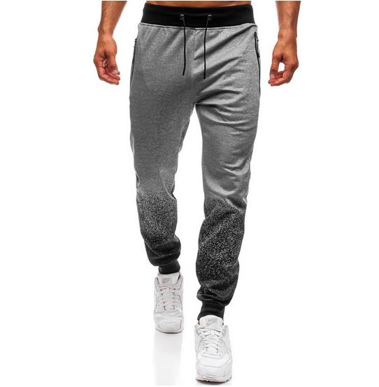 Men's new slim 3D gradient casual sports trousers