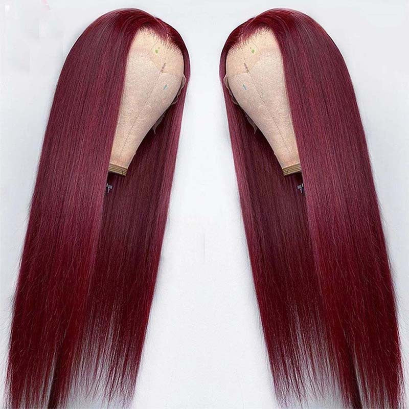 European and American wig real hair full headgear long straight hair front lace wig headgear 13X4 human hair wig