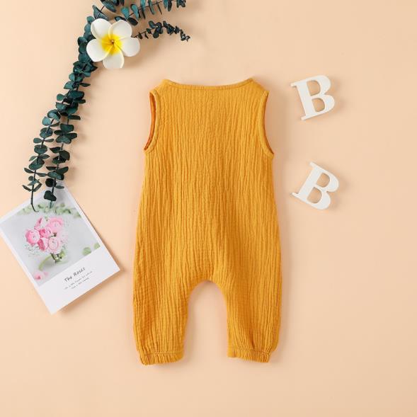 Summer cotton linen 7-color one-piece Khaki sleeveless
