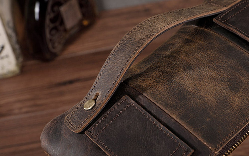 Genuine Leather Men's Fanny Pack/Cross Body Bag