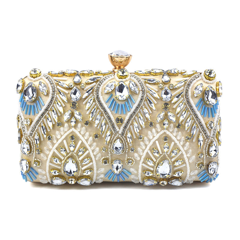 Fashion Geometric Rhinestone Square Lock clasp Evening Bag