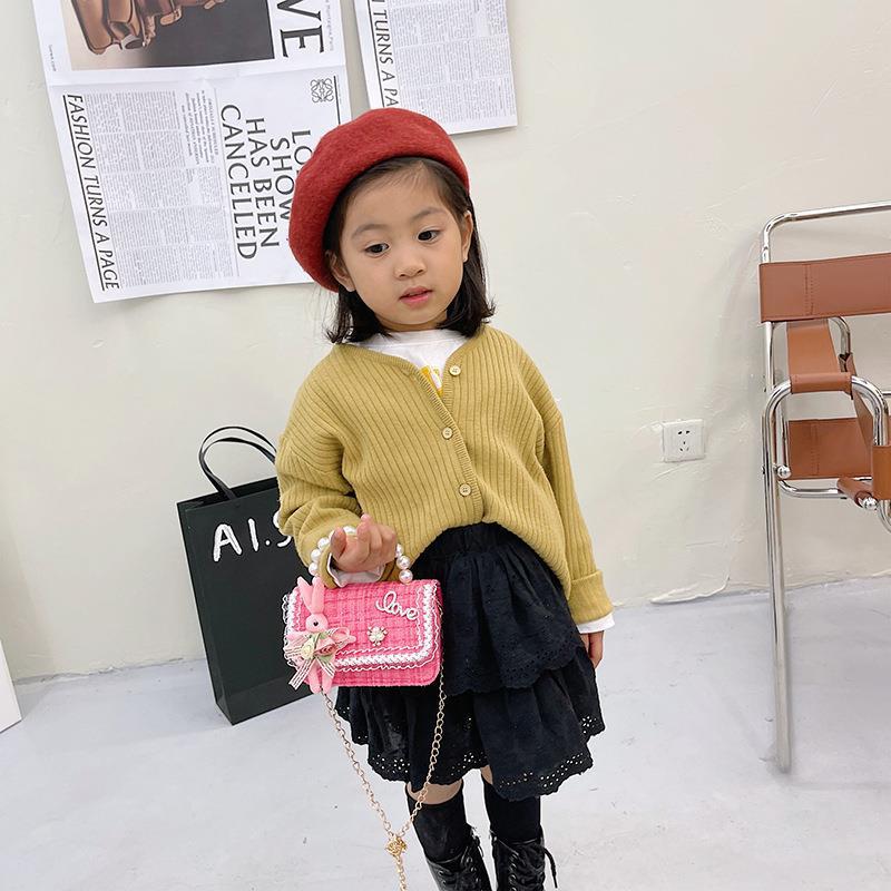 Fashion Animal Pearls Square Zipper Crossbody Bag