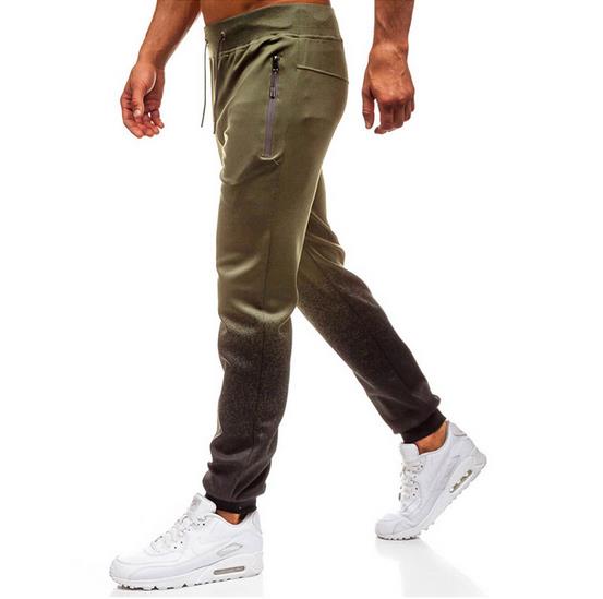 Men's new slim 3D gradient casual sports trousers