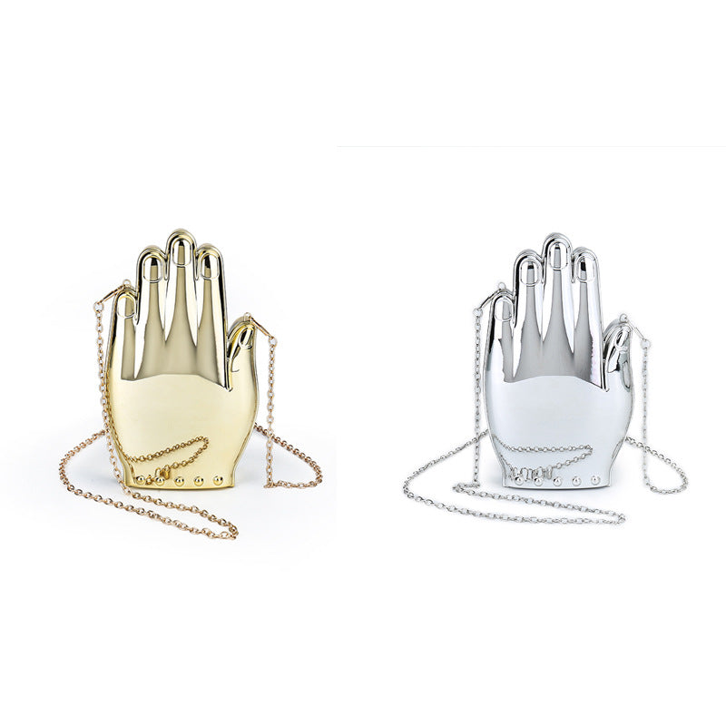 Cute Solid Color Hand Lock clasp Shoulder Bag Chain Bag
