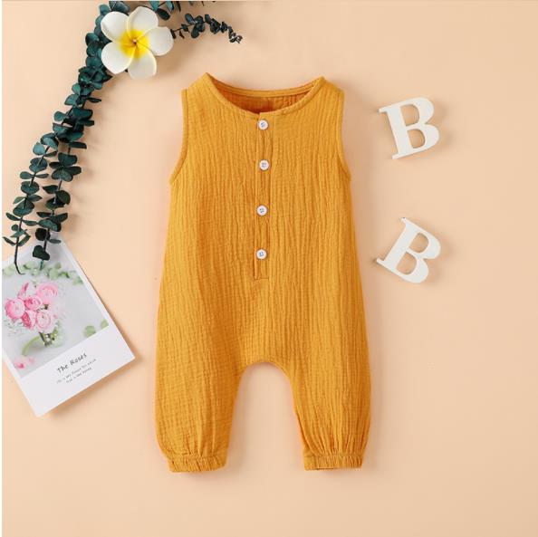 Summer cotton linen 7-color one-piece Khaki sleeveless