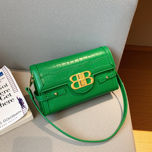 Fashion Crocodile Square Flip Cover Crossbody Bag